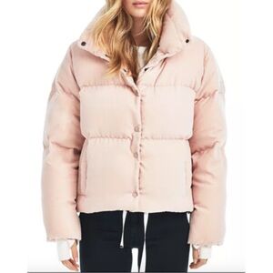 SAM. pink velvet puffer
